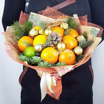 Цитрусовый новогодний букет
