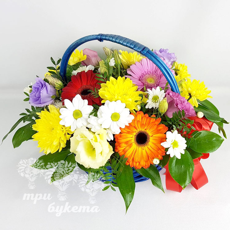 Компактная корзина с цветами (вид сверху)