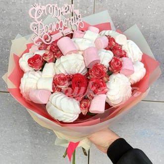 Букет из маршмеллоу и зефира