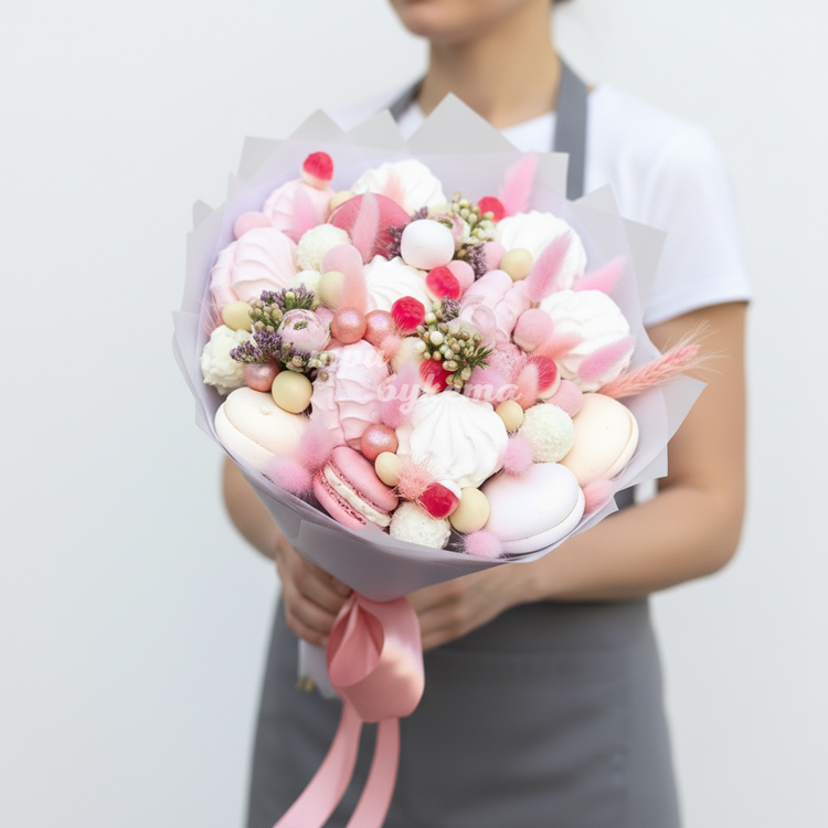 Букет из зефира и лагуруса