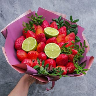 Букет из клубники и лайма Букет из клубники и лайма